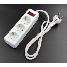 SP3W-518 GARDA. Сетевой фильтр 3 розетки,1,8м, белый. 5bites