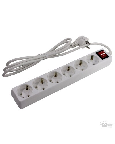 SP6W-230. Сетевой фильтр 6 розеток, 3м, белый. 5bites в Саратове