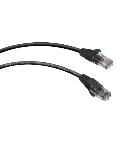 PC-UTP-RJ45-Cat.5e-0.15m-BK (8990c), чёрный. Патч-корд медный. CABEUS в Саратове