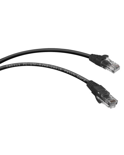 PC-UTP-RJ45-Cat.6-0.3m-BK (8661c), чёрный. Патч-корд медный. CABEUS в Саратове