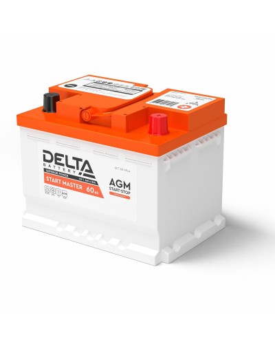 Delta START MASTER AGM 1260 (60 Ah). Аккумулятор автомобильный герметичный свинцово-кислотный. Delta в Саратове