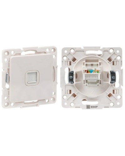 Стокгольм Механизм Розетки RJ-45 1-местной (EYK01-035-10). Механизм Розетки RJ-45 1-местной. EKF в Саратове