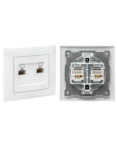Валенсия розетка комп RJ-45 2-местная (EWK02-035-10). Розетка комп RJ-45 2-местная. EKF в Саратове