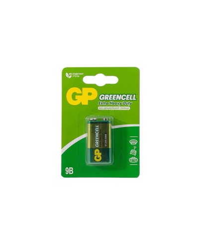 GP GreenCell 9V Крона (GP 1604GLF-2CR1), БЛИСТЕР. Солевая батарейка. GP Batteries в Саратове