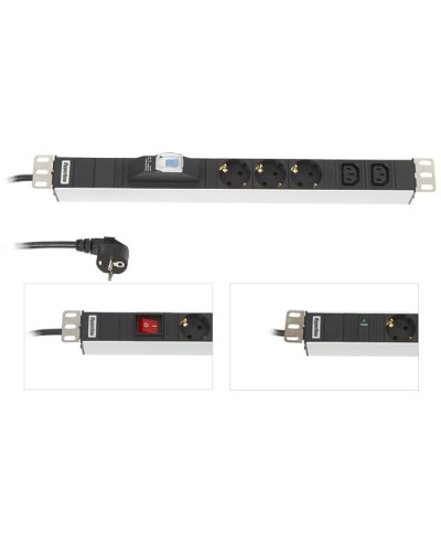 SHE19-6SH-B-2.5EU. Блок розеток 19. Hyperline в Саратове