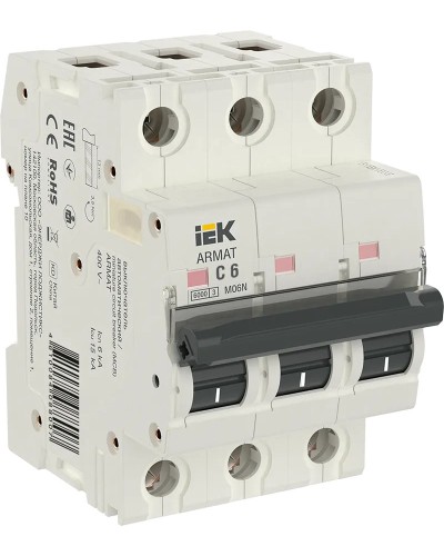 M06N 3P C 6А 6кА ARMAT (AR-M06N-3-C006). Автоматический выключатель. IEK в Саратове