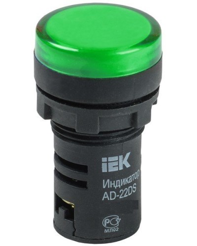 Лампа AD22DS (LED)матрица D22мм зеленый 24В AC/DC (BLS10-ADDS-024-K06). Светосигнальный индикатор. IEK в Саратове