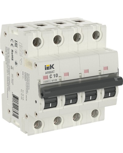 M10N 4P C 10А 10кА ARMAT (AR-M10N-4-C010). Автоматический выключатель. IEK в Саратове