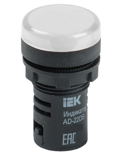 Лампа AD22DS (LED) матрица D22 мм 24В AC/DC белый (BLS10-ADDS-024-K01). Светосигнальный индикатор. IEK в Саратове