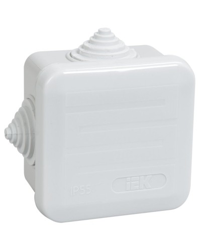 Коробка распаячная КМ41236 70х70х40 открытой проводки IP44 4 гермоввода серая (UKOZ11-070-070-040-K41-44). Коробка распаячная безгалогенная (HF) с защелкивающейся крышкой. IEK в Саратове
