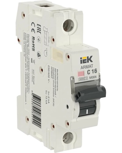 M06N 1P C 16А 6кА ARMAT (AR-M06N-1-C016). Автоматический выключатель. IEK в Саратове