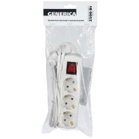 У03В 3 места, 5м GENERICA (WYP10-10-03-05-ZK-G). Удлинитель 3 места 2P+PE, 3х1 кв.мм, 10А, 250В. IEK