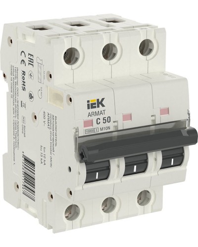 M10N 3P C 50А 10кА ARMAT (AR-M10N-3-C050). Автоматический выключатель. IEK в Саратове