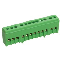 Шина PE земля ШНИ-6х9-10-К-З (YNN10-69-10KD-K06). Шина в корпусном изоляторе на DIN-рейку. IEK