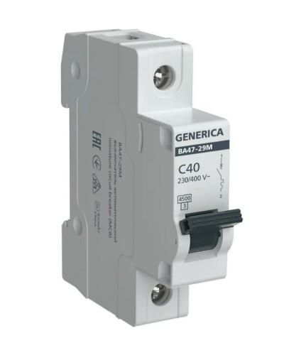GENERICA ВА47-29М 1P C 40А 4,5кА (MVA21-1-040-C-G). Автоматический выключатель. IEK в Саратове