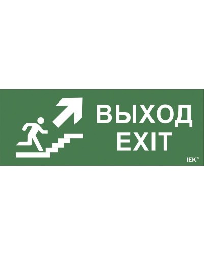 Самоклеящаяся этикетка Выход/лестница вверх/фигура (LPC10-1-24-09-VLVVF). Самоклеящаяся этикетка 240х90 мм. IEK в Саратове