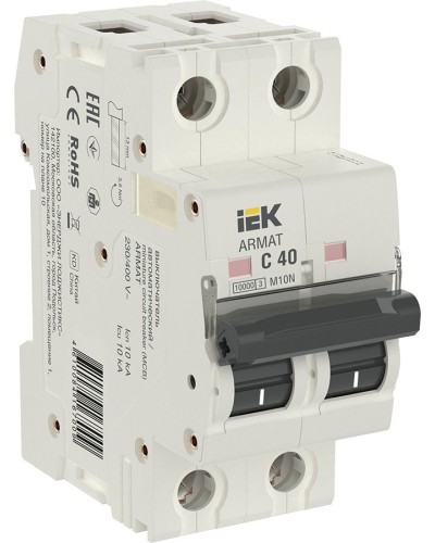 M10N 2P C 40А 10кА ARMAT (AR-M10N-2-C040). Автоматический выключатель. IEK в Саратове