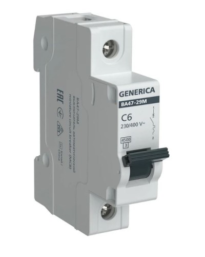 GENERICA ВА47-29М 1P C 6А 4,5кА (MVA21-1-006-C-G). Автоматический выключатель. IEK в Саратове