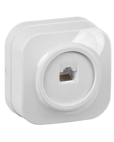 Розетка RJ45 кат.5E о/у РК10-ХБ белый IEK GLORY (EKH10-K01). Розетка компьютерная. IEK в Саратове
