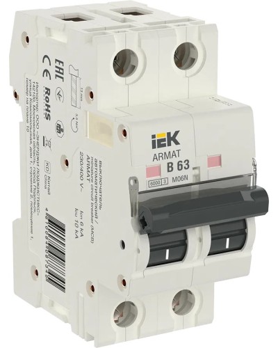 M06N 2P B 63А 6кА ARMAT (AR-M06N-2-B063). Автоматический выключатель. IEK в Саратове