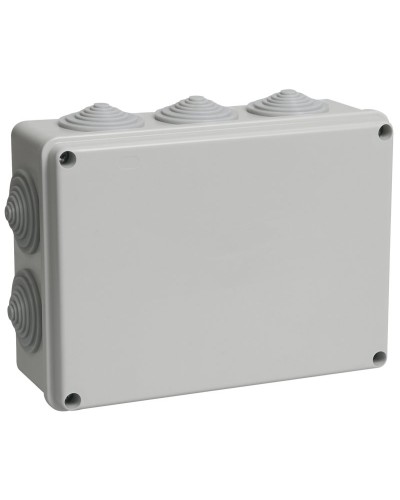 Коробка распаячная КМ41243 190х140х70 открытой проводки IP44 10 гермовводов серая (UKO11-190-140-070-K41-44). Коробка распаячная безгалогенная (HF). IEK в Саратове