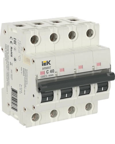 M06N 4P C 40А 6кА ARMAT (AR-M06N-4-C040). Автоматический выключатель. IEK в Саратове