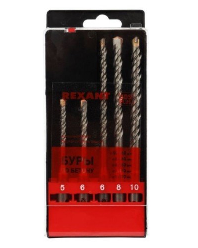 Набор буров, бетон 5-6х110, 6-8-10х160 мм, 5 шт, SDS PLUS Kranz (KR-91-0406): Аксессуар для электроинструмента в Саратове
