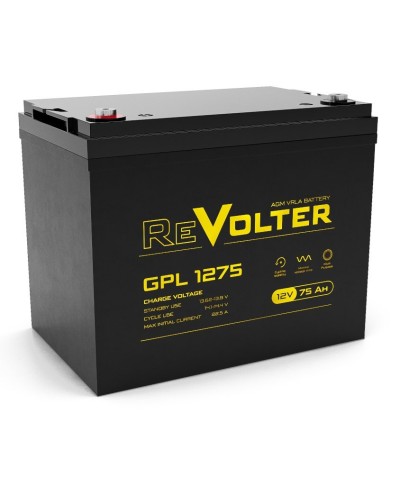 Revolter GPL 1275. Аккумулятор автомобильный герметичный свинцово-кислотный. Revolter в Саратове