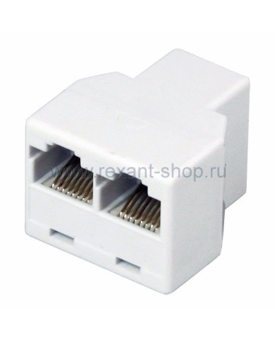 Двойник компьютерный UTP RJ-45(8P8C) (гнездо - 2 гнезда) REXANT (03-0103): Кабельный соединитель в Саратове