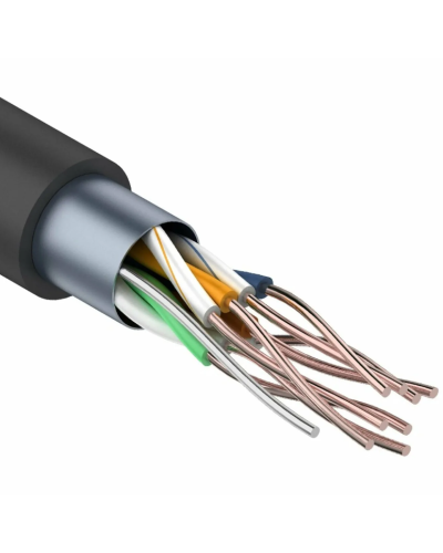 F/UTP, CAT 5e, PE, 4PR, 24AWG, OUTDOOR, SOLID, черный, 305м REXANT (01-0146-1). Кабель «витая пара» (LAN) для структурированных систем связи. Rexant в Саратове