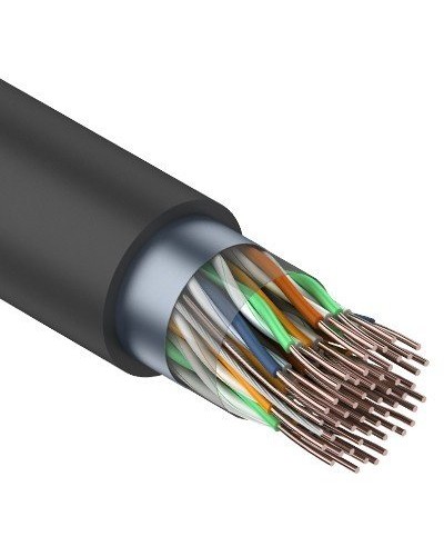 F/UTP, CAT 5, PE, 25PR, 24AWG, OUTDOOR, SOLID, черный, 305м, REXANT (01-1203). Кабель «витая пара» (LAN) для структурированных систем связи. Rexant в Саратове