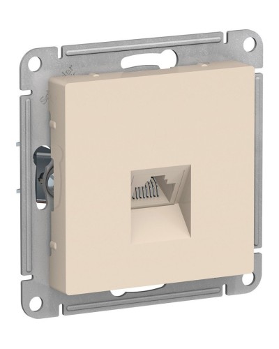 AtlasDesign розетка RJ45, кат. 5Е, 1-местная, скрытой установки, механизм, бежевый (ATN000283). Розетка компьютерная. Systeme Electric в Саратове