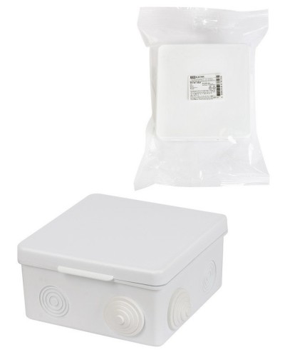 Коробка ОП 100х100х55мм, крышка, IP54, 8вх., белая (SQ1401-0923). Распаячная коробка. TDM ЕLECTRIC в Саратове