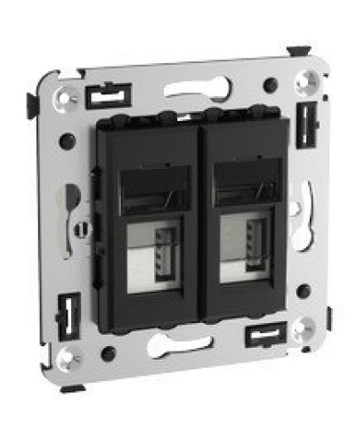 Розетка USB в стену Avanti черный квадрат (4402543). Розетка USB. ДКС в Саратове