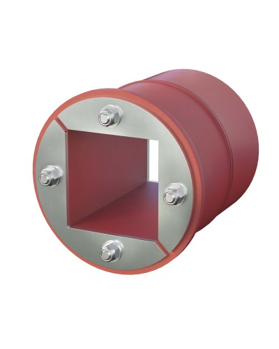Проходка круглая, нержавеющая, D100х70 мм с проемом 60х60 мм (DXF3123): Проходка круглая, нержавеющая, с проёмом в Саратове