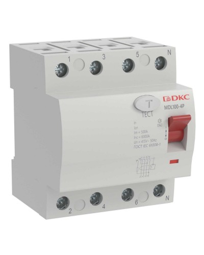 YON MAX MDL100 ВДТ, 4P, 30mA, 40A, АС (MDL100-4P2-40-AC). Автоматический выключатель дифференциальный (УЗО). ДКС в Саратове