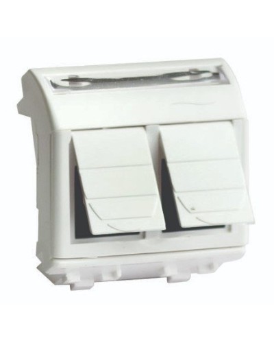Розетка RJ-45 Brava 2 модуля слоновая кость (75459S): Розетка компьютерная с двумя разъёмами в Саратове