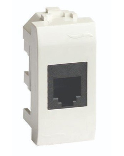 Розетка RJ-45 Brava 1 модуль слоновая кость (75654S): Розетка компьютерная с одним разъёмом в Саратове