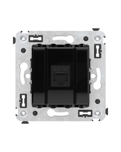 Розетка RJ-45 в стену, кат.5E, Avanti, одинарная, черный квадрат (4402663). Розетка компьютерная. ДКС в Саратове