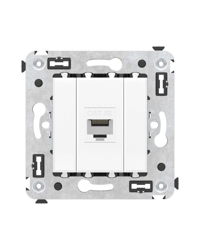 Розетка RJ-45 в стену, кат.5E, Avanti, одинарная, белое облако (4400663). Розетка компьютерная. ДКС в Саратове