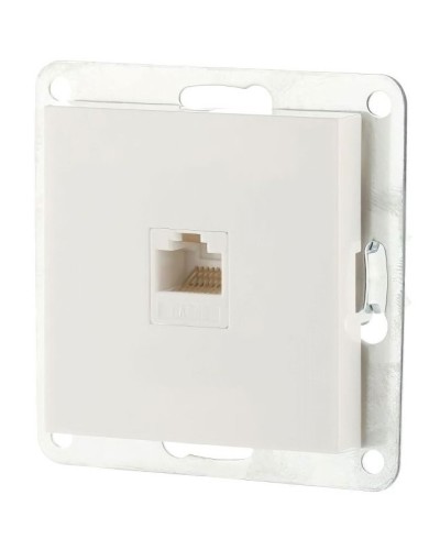 Розетка RJ-45 кат.5е с накладкой, белый LK80 (846104-1). Розетка компьютерная. Экопласт в Саратове