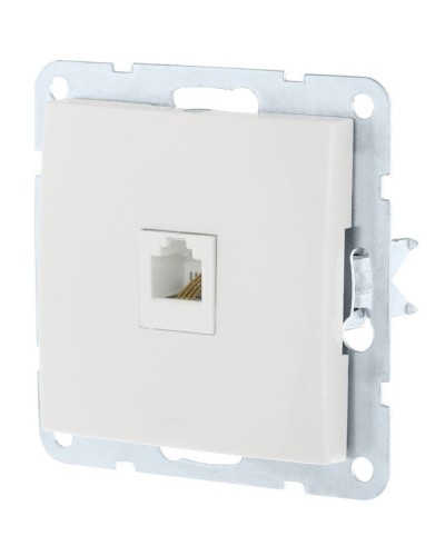 Розетка RJ-45 кат. 5е с накладкой, белый LK60 (866104-1). Розетка компьютерная. Экопласт в Саратове