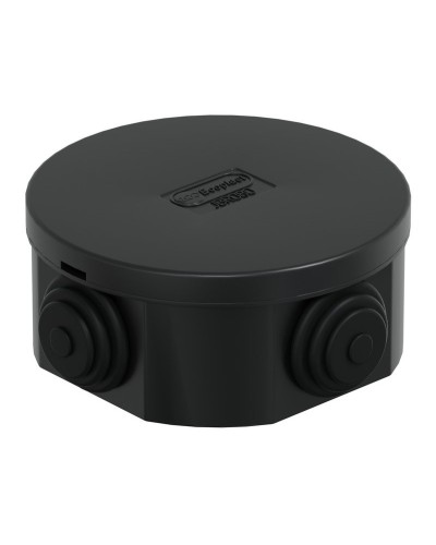 Коробка JBR080 D=80х40, 4 вых., IP44, черная (44005BL-1). Коробка монтажная. Экопласт в Саратове
