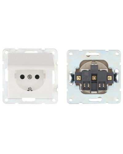 Розетка с з/к, шторками и крышкой, белый LK60 (863404-1). Розетка. Экопласт в Саратове