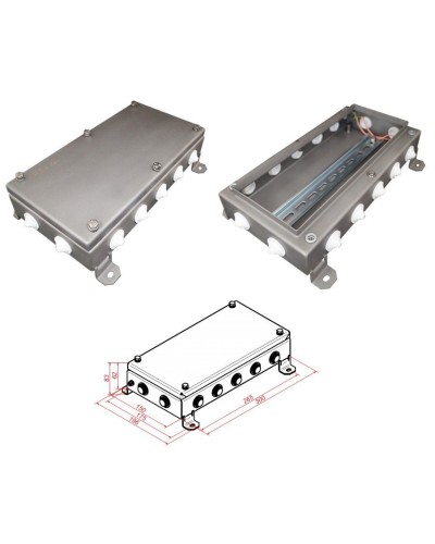 КМ IP55-1530, 14 вводов, нержавейка. Коробка монтажная электротехническая. Гефест в Саратове