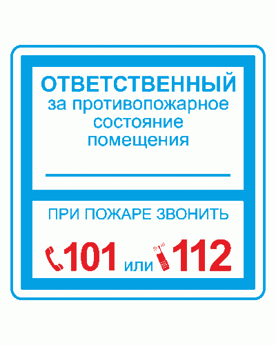 Плёнка (В 02) ответственный за противопожарное состояние (200х200). Пленка. Прочие российские в Саратове