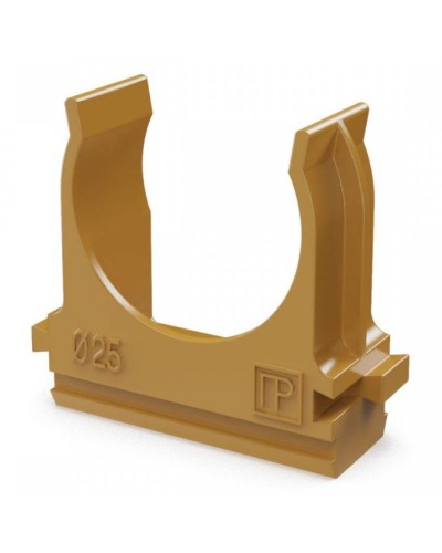 Крепёж-клипса для труб АБС-пластик бук D25 (100 шт) (PR13.0047). Крепление для труб ПВХ. Промрукав в Саратове