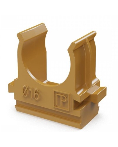Крепёж-клипса для труб АБС-пластик бук D16 (100 шт) (PR13.0045). Крепление для труб ПВХ. Промрукав в Саратове
