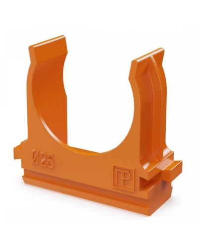 Крепёж-клипса для труб АБС-пластик оранжевая D25 (100 шт) (PR13.0065). Крепление для труб ПВХ. Промрукав в Саратове