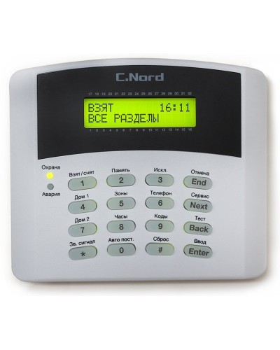 K16-LCD. Проводная клавиатура для контрольных панелей серии Норд, Hunter, Captain. Си-Норд в Саратове